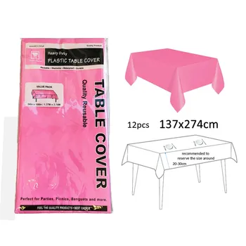 54'x108 Plastic Table Cover-Hot Pink 