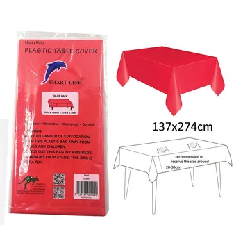 54'x108' Plastic Table Cover-Red 