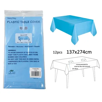 54'x108' Plastic Table Cover-Powder Blue 