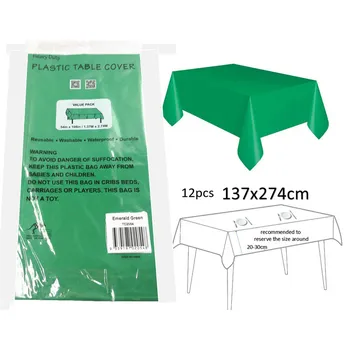 54x108' Plastic Table Cover-Emerald Green 