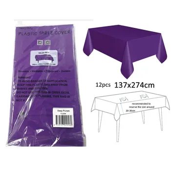 54x108' Plastic Table Cover-Deep Purple 108x54cm