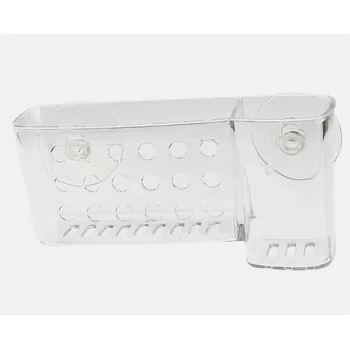 Transparent Plastic Suction Toothbrush & Toothpaste Holder 
