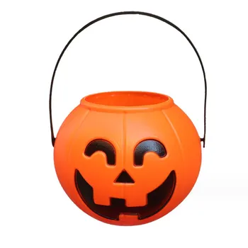 Plastic Pumpkin Bucket Dia16x13.5cm
