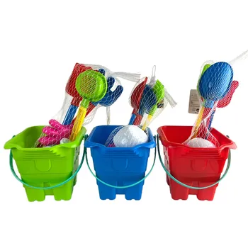 7pc Large Castle Shaped Beach Bucket Set