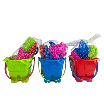 6pc Small Castle Shaped Beach Bucket Set