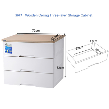 Wooden Top 3 Drawer Chest-White 71x42x61cm