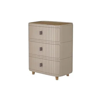 3 Layer Plastic Storage Drawer-Coffee 42x32x64cm