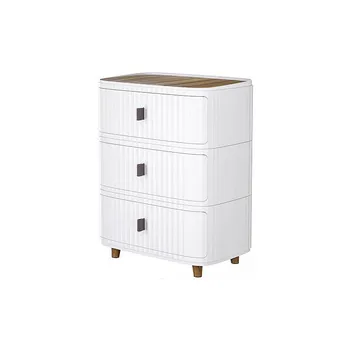 3 Layer Plastic Storage Drawer-White 42x32x64cm
