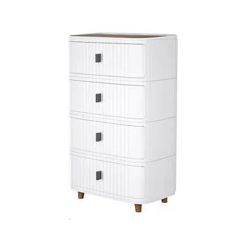 4 Layer Plastic Storage Drawer-White 42x32x83cm