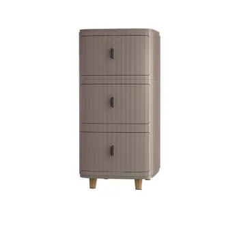 3 Layer Plastic Storage Drawer-Coffee 30x40x64.5cm