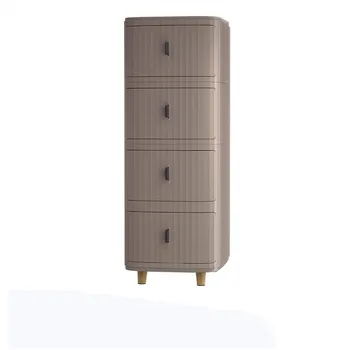 4 Layer Plastic Storage Drawer-Coffee 43x33.5x82cm
