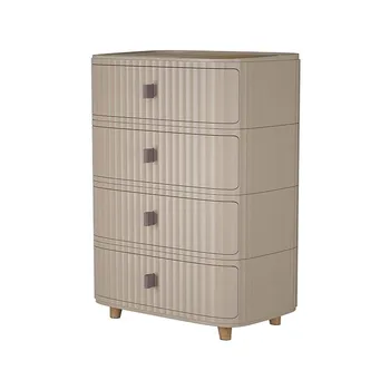 4 Layer Plastic Storage Drawer-Coffee 53x41x90.5cm