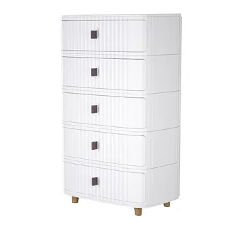 5 Layer Plastic Storage Drawer-White 53x41x111cm