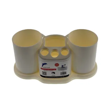 Plastic Toothbrush Holder With 2 Cups 24x11x11cm