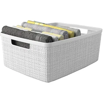 Plastic Storage Basket Rectangular 34.8x29.5x13.3cm 