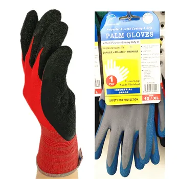 Polyester & Latex Palm Gloves Red & Blue SIZE: 10/ XL  